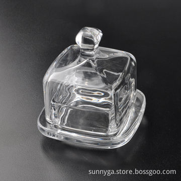 Square Glass Cake Holder with Glass Cover